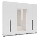 Ver imagem 2 de Guarda-Roupa Casal 6 Portas com Espelho Madrid Branco