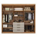 Ver imagem 3 de Guarda Roupa Casal 6 Portas com Espelho e 4 Gavetas Jersey - Amêndola Touch/nude Prime Tx