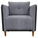 Ver imagem 5 de Kit 2 Poltronas Decorativa para Sala Recepção Consultório Aviv Luxo Corino e Linho