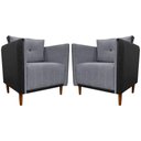 Ver imagem 1 de Kit 2 Poltronas Decorativa para Sala Recepção Consultório Aviv Luxo Corino e Linho