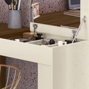 Ver imagem 2 de Escrivaninha Penteadeira Camarim de Canto com Espelho Jade Freijó/off White - Mabe Magazine