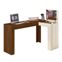 Ver imagem 3 de Escrivaninha Penteadeira Camarim de Canto com Espelho Jade Freijó/off White - Mabe Magazine