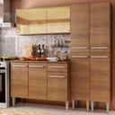 Ver imagem 1 de Cozinha Completa Madesa Emilly Voice com Armário Vidro Reflex, Balcão e Paneleiros Rustic Cor:Rustic