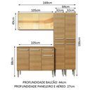 Ver imagem 3 de Cozinha Completa Madesa Emilly Voice com Armário Vidro Reflex, Balcão e Paneleiros Rustic Cor:Rustic