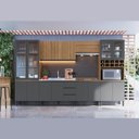 Ver imagem 2 de Cozinha Modulada Completa Cambará Quiditá 7 Peças Marrom Grafite