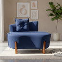 Ver imagem 2 de Namoradeira Sofá Feijão Luna 100cm Orgânica Suede Azul Marinho