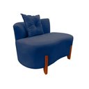 Ver imagem 4 de Namoradeira Sofá Feijão Luna 100cm Orgânica Suede Azul Marinho