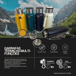 Garrafa Térmica C/ Difusor Parede Dupla Aço Inox 800ml - Verde - 4