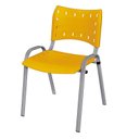 Ver imagem 3 de Cadeira Iso Base Cinza Escola, Escritório Amarelo Kit 7 Un
