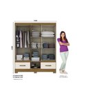 Ver imagem 3 de Guarda-Roupa Casal com Espelho B60 5 Portas e 2 Gavetas Briz Nature/Off White - Henn