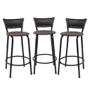 Ver imagem 1 de Kit 3 Banquetas para Balcão Cozinha Gourmet Junco Preto Bancada Ilha Banco 60cm Itagold