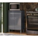 Ver imagem 1 de Balcão Microondas Armário para Cozinha 2 Portas Ej:cinza