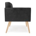 Ver imagem 6 de Kit 2 Poltronas Elisa Corano Preto Pés Palito Natural - D’Rossi
