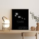 Ver imagem 2 de Quadro Decorativo Constelação Signo Touro 24x18cm:madeira Preta
