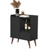 Buffet Status Retro 2 Portas Com Pés Palito - Preto - Pro Decor - 1