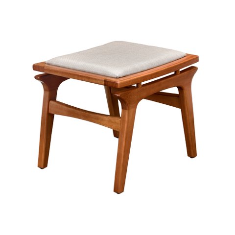 Banco Espaço Gourmet Mia 45cm Madeira Maciça | Linho Cinza Claro - Sallar Home