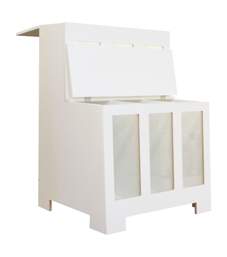 Expositor Dispenser de Ração Pet Box 6 Divisões com Vidro Mdf - Branco - Cód.506 - 3