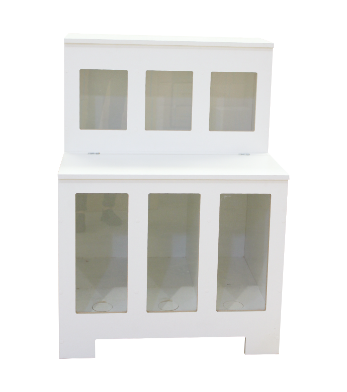 Expositor Dispenser de Ração Pet Box 6 Divisões com Vidro Mdf - Branco - Cód.506 - 2