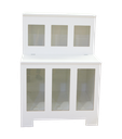 Ver imagem 2 de Expositor Dispenser de Ração Pet Box 6 Divisões com Vidro Mdf - Branco - Cód.506