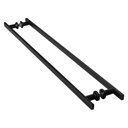 Ver mais imagens de Puxador De Porta Preto Inox Vidro Pivotante 70cm M.S