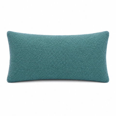 Almofada Baguete Bouclé Turquesa 60x30 cm Decorativa para Sofá, Cama, Poltrona e Quarto