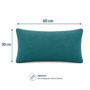 Ver imagem 2 de Almofada Baguete Bouclé Turquesa 60x30 cm Decorativa para Sofá, Cama, Poltrona e Quarto