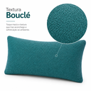 Ver imagem 3 de Almofada Baguete Bouclé Turquesa 60x30 cm Decorativa para Sofá, Cama, Poltrona e Quarto