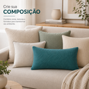 Ver imagem 5 de Almofada Baguete Bouclé Turquesa 60x30 cm Decorativa para Sofá, Cama, Poltrona e Quarto