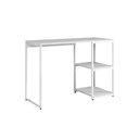 Ver imagem 2 de Mesa Escritório Berlim Industrial com Prateleira Ferro Branco Tampo 110x46 Branco