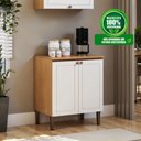 Ver imagem 5 de Balcão de Cozinha 70 Cm Essência Frizz 2 Portas 100% Mdf Cinamomo/branco - Geniaflex