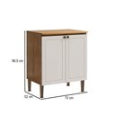 Ver imagem 2 de Balcão de Cozinha 70 Cm Essência Frizz 2 Portas 100% Mdf Cinamomo/branco - Geniaflex