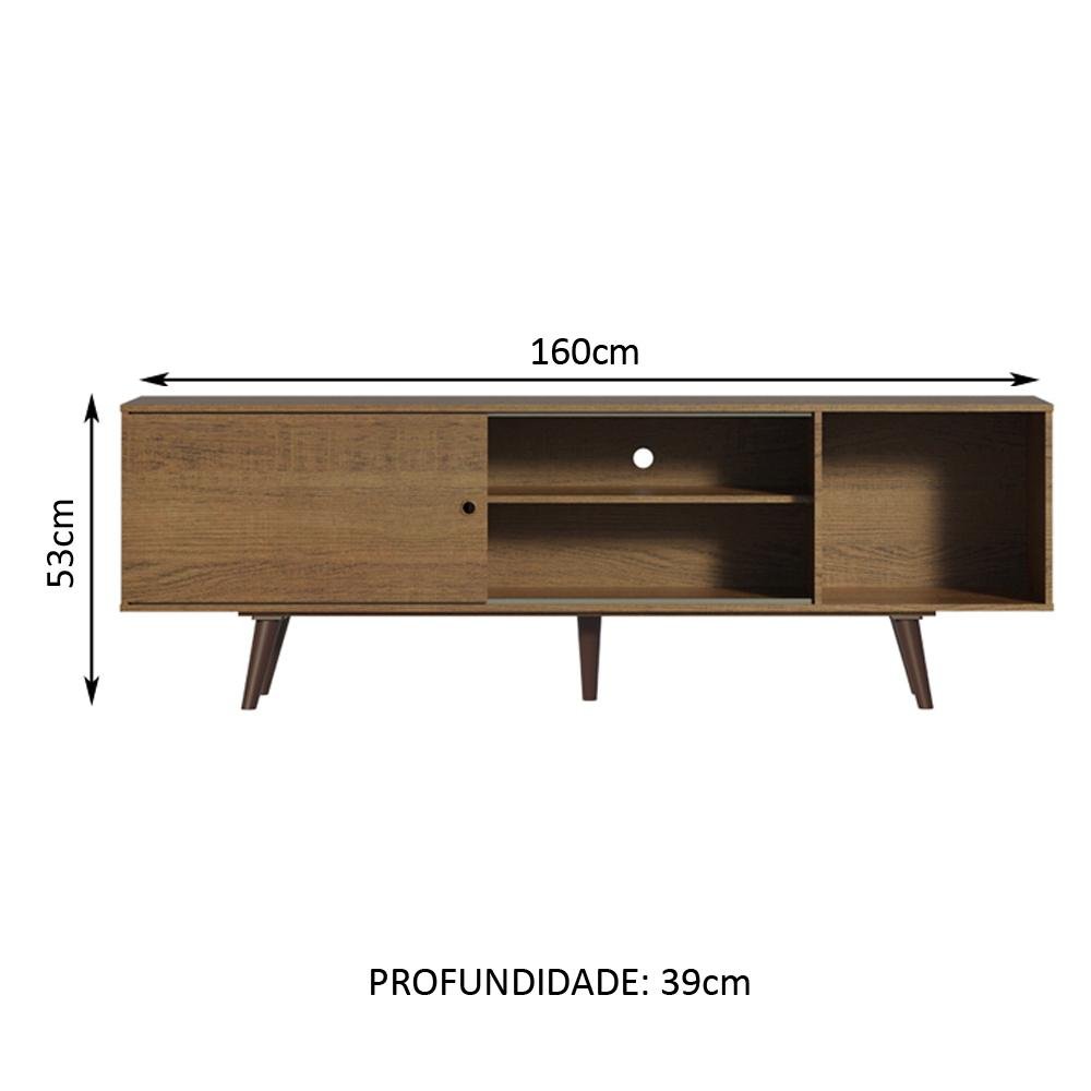 Rack Madesa Dubai para Tv até 65 Polegadas com Pés - Rustic - 4