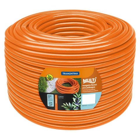 Mangueira 1/2 Tramontina Laranja em Pvc 3 Camadas 100 M