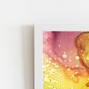 Ver imagem 2 de Tons de Verde e Rosa Abstrato Quadro Moldura Branca 60x40cm