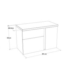 Gabinete para Banheiro 1 Porta 2 Gavetas Castellon  - 4