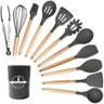 Jogo Utensílios de Cozinha Silicone Premium Cabo de Madeira 12 Peças Utilika Distribuidora® ( - 3
