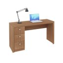 Ver imagem 2 de Mesa Escrivaninha com 3 Gavetas para Escritório 74x136 Cm Me4102 Amêndoa