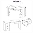 Ver imagem 7 de Mesa Escrivaninha com 3 Gavetas para Escritório 74x136 Cm Me4102 Amêndoa