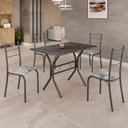 Ver imagem 3 de Conjunto Mesa de Jantar Teixeira Maricá Plus com 4 Cadeiras Grafite Paraopeba