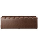 Ver mais imagens de Kit Cabeceira Cama Box Queen 160cm Calçadeira Baú Dália W01 Couríssimo Marrom - Lyam