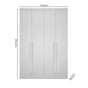 Ver imagem 3 de Guarda-Roupa Modulado 4 Portas 3 Gavetas e Nichos 100% MDF Cairo Branco/Neve