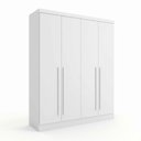 Ver imagem 2 de Guarda-Roupa Modulado 4 Portas 3 Gavetas e Nichos 100% MDF Cairo Branco/Neve