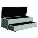 Ver imagem 3 de Calçadeira Baú Recamier Sapateira 90cm Solteiro Ayla Tecido Aveludado Tampo Reto - Estopar Ayla 90cm