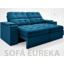 Ver imagem 3 de Sofá com Porta Copos e Carregador USB Eureka 1,70m Assento Retrátil e Reclinável Velosuede