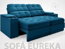Ver imagem 3 de Sofá com Porta Copos e Carregador USB Eureka 1,70m Assento Retrátil e Reclinável Velosuede