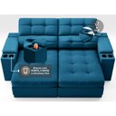 Ver imagem 6 de Sofá com Porta Copos e Carregador USB Eureka 1,70m Assento Retrátil e Reclinável Velosuede