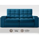 Ver imagem 5 de Sofá com Porta Copos e Carregador USB Eureka 1,70m Assento Retrátil e Reclinável Velosuede