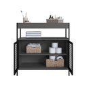 Ver imagem 3 de Gabinete de Banheiro 80cm com 2 Portas P1038 Preto/grafite sem Cuba
