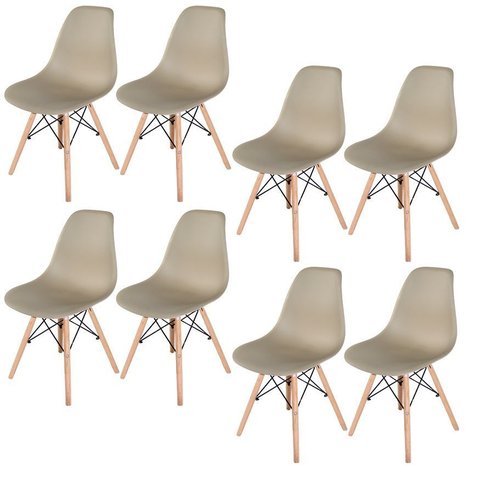 Cadeira Charles Eames Eiffel 130pp Cor:nude;quantidade:8