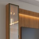 Ver imagem 4 de Estante para TV Home Theater 75" 100% MDF 254cm 5 Prateleiras Cristaleira Vidro Reflecta LED Canella